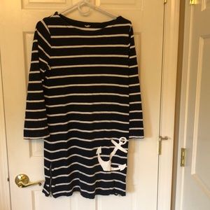 JCrew striped long sleeve nautical dress, size S